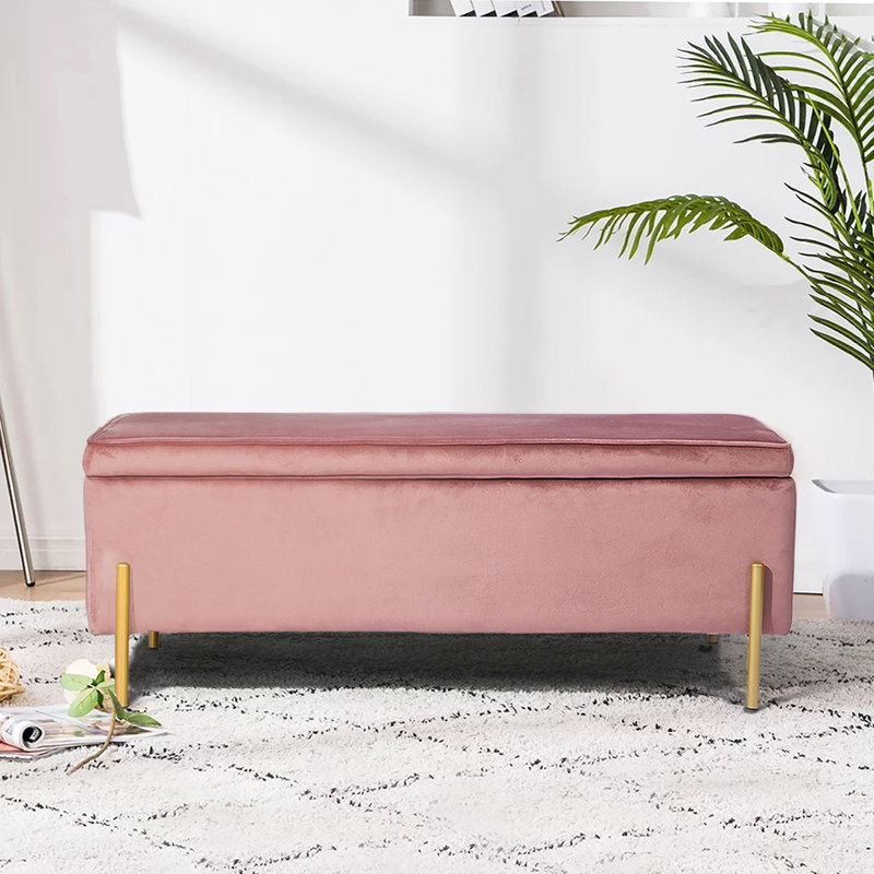 Everly Quinn Upholstered Flip Top Storage Bench Wayfair